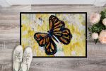 Butterfly Breeze Doormat Front Door Mat Indoor Outdoor Rugs for Entryway, Non Slip Washable Low Pile, 24H X 36W