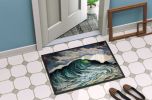 Big Blue Wave Doormat Front Door Mat Indoor Outdoor Rugs for Entryway, Non Slip Washable Low Pile, 24H X 36W