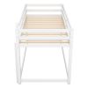 Floor Bunk Bed with Ladder , White
