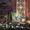 White Boxer Luau Throw Pillow Machine Washable, Indoor Outdoor Decorative Pillow for Couch, Bed or Patio, 14Hx14W