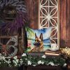 Belgian Malinois Luau Throw Pillow Machine Washable, Indoor Outdoor Decorative Pillow for Couch, Bed or Patio, 14Hx14W