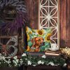 Rhodesian Ridgeback in Sunflowers Throw Pillow Machine Washable, Indoor Outdoor Decorative Pillow for Couch, Bed or Patio, 14Hx14W