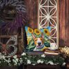NEW English Bull Terrier in Sunflowers Throw Pillow Machine Washable, Indoor Outdoor Decorative Pillow for Couch, Bed or Patio, 14Hx14W