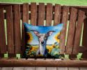 Italian Greyhound in Sunflowers Throw Pillow Machine Washable, Indoor Outdoor Decorative Pillow for Couch, Bed or Patio, 14Hx14W