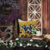 Manchester Terrier in Sunflowers Throw Pillow Machine Washable, Indoor Outdoor Decorative Pillow for Couch, Bed or Patio, 14Hx14W