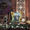 Scottish Deerhound in Sunflowers Throw Pillow Machine Washable, Indoor Outdoor Decorative Pillow for Couch, Bed or Patio, 14Hx14W