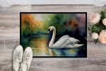 Swan Doormat Front Door Mat Indoor Outdoor Rugs for Entryway, Non Slip Washable Low Pile, 24H X 36W