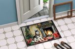 Siberian Husky Cozy Christmas Doormat Front Door Mat Indoor Outdoor Rugs for Entryway, Non Slip Washable Low Pile, 24H X 36W