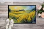 Nebraska Goldenrod in Watercolor Doormat Front Door Mat Indoor Outdoor Rugs for Entryway, Non Slip Washable Low Pile, 24H X 36W