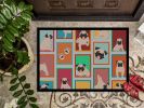 Lots of Fawn Pug Doormat Front Door Mat Indoor Outdoor Rugs for Entryway, Non Slip Washable Low Pile, 24H X 36W