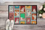 Lots of Piebald English Bulldog Doormat Front Door Mat Indoor Outdoor Rugs for Entryway, Non Slip Washable Low Pile, 24H X 36W