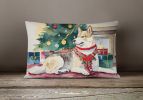 Waiting on Christmas Throw Pillow Throw Pillow for Indoor Couch Bed Outdoor Patio Washable, Akita 1220,12Hx16W