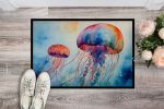 Jellyfish Doormat Front Door Mat Indoor Outdoor Rugs for Entryway, Non Slip Washable Low Pile, 24H X 36W