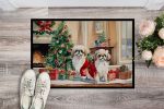 Pekingese Cozy Christmas Doormat Front Door Mat Indoor Outdoor Rugs for Entryway, Non Slip Washable Low Pile, 24H X 36W