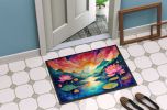 Lotus in Color Doormat Front Door Mat Indoor Outdoor Rugs for Entryway, Non Slip Washable Low Pile, 24H X 36W