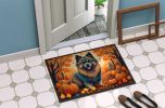 Keeshond Fall Doormat Front Door Mat Indoor Outdoor Rugs for Entryway, Non Slip Washable Low Pile, 24H X 36W