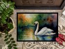 Swan Doormat Front Door Mat Indoor Outdoor Rugs for Entryway, Non Slip Washable Low Pile, 24H X 36W