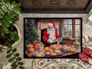 Cookies with Santa Claus Doormat Front Door Mat Indoor Outdoor Rugs for Entryway, Non Slip Washable Low Pile, 24H X 36W