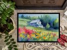 Massachusetts Mayflowers in Watercolor Doormat Front Door Mat Indoor Outdoor Rugs for Entryway, Non Slip Washable Low Pile, 24H X 36W