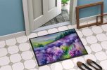 New Hampshire Purple Lilac in Watercolor Doormat Front Door Mat Indoor Outdoor Rugs for Entryway, Non Slip Washable Low Pile, 24H X 36W