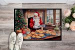 Cookies with Santa Claus Doormat Front Door Mat Indoor Outdoor Rugs for Entryway, Non Slip Washable Low Pile, 24H X 36W