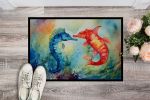 Seahorses Doormat Front Door Mat Indoor Outdoor Rugs for Entryway, Non Slip Washable Low Pile, 24H X 36W