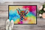 Hippie Animal Deer Doormat Front Door Mat Indoor Outdoor Rugs for Entryway, Non Slip Washable Low Pile, 24H X 36W