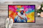 Hippie Animal Cockatoo Doormat Front Door Mat Indoor Outdoor Rugs for Entryway, Non Slip Washable Low Pile, 24H X 36W