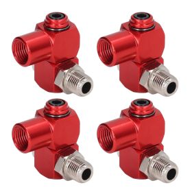 4Pcs 360 Degree Air Hose Connector 1/4in NPT Thread Industrial Air Fittings Pneumatic Tool Adapter (Option: as picture)
