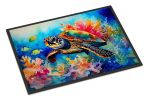 Loggerhead Sea Turtle Doormat Front Door Mat Indoor Outdoor Rugs for Entryway, Non Slip Washable Low Pile, 24H X 36W