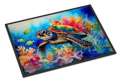 Loggerhead Sea Turtle Doormat Front Door Mat Indoor Outdoor Rugs for Entryway, Non Slip Washable Low Pile, 24H X 36W (Default: Default)
