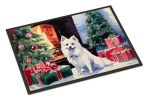 Japanese Spitz Cozy Christmas Doormat Front Door Mat Indoor Outdoor Rugs for Entryway, Non Slip Washable Low Pile, 24H X 36W