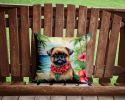 Brussels Griffon Luau Throw Pillow Machine Washable, Indoor Outdoor Decorative Pillow for Couch, Bed or Patio, 14Hx14W