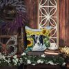 Borzoi in Sunflowers Throw Pillow Machine Washable, Indoor Outdoor Decorative Pillow for Couch, Bed or Patio, 14Hx14W