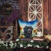Newfoundland in Sunflowers Throw Pillow Machine Washable, Indoor Outdoor Decorative Pillow for Couch, Bed or Patio, 14Hx14W