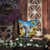 Greyhound in Sunflowers Throw Pillow Machine Washable, Indoor Outdoor Decorative Pillow for Couch, Bed or Patio, 14Hx14W