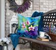 Orchids in Watercolor Throw Pillow Machine Washable, Indoor Outdoor Decorative Pillow for Couch, Bed or Patio, 18Hx18W