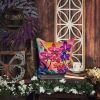 Colorful Orchids Throw Pillow Machine Washable, Indoor Outdoor Decorative Pillow for Couch, Bed or Patio, 18Hx18W