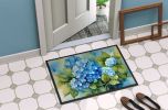 Hydrangeas in Watercolor Doormat Front Door Mat Indoor Outdoor Rugs for Entryway, Non Slip Washable Low Pile, 24H X 36W